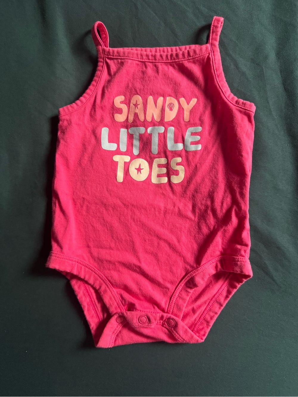 Old Navy Bright Pink 'Sandy Little Toes' Girls' One-Piece Bodysuit